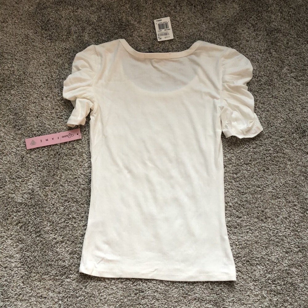 NEW Crave Fame Ribbed Puff Sleeve Shirt - Picture 6 of 6